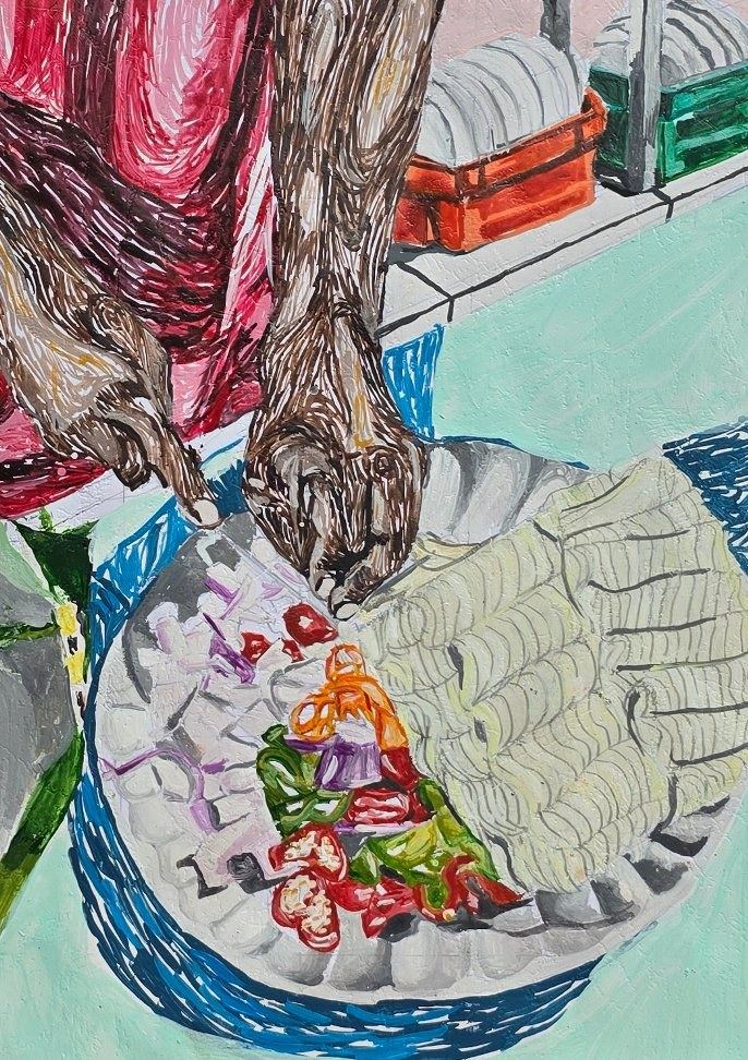 Shoe Study - mixed media on newspaper