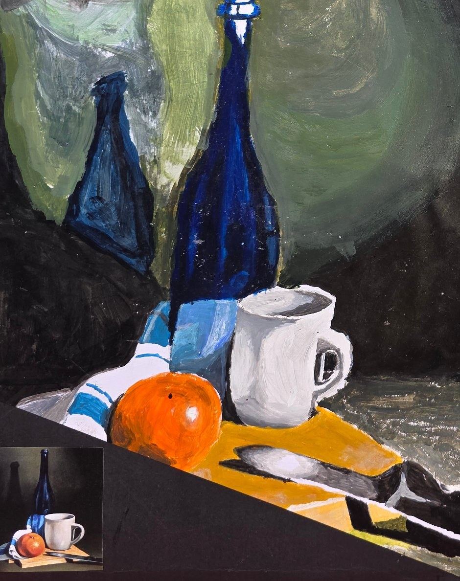 Still life after - full colour acrylic with reference