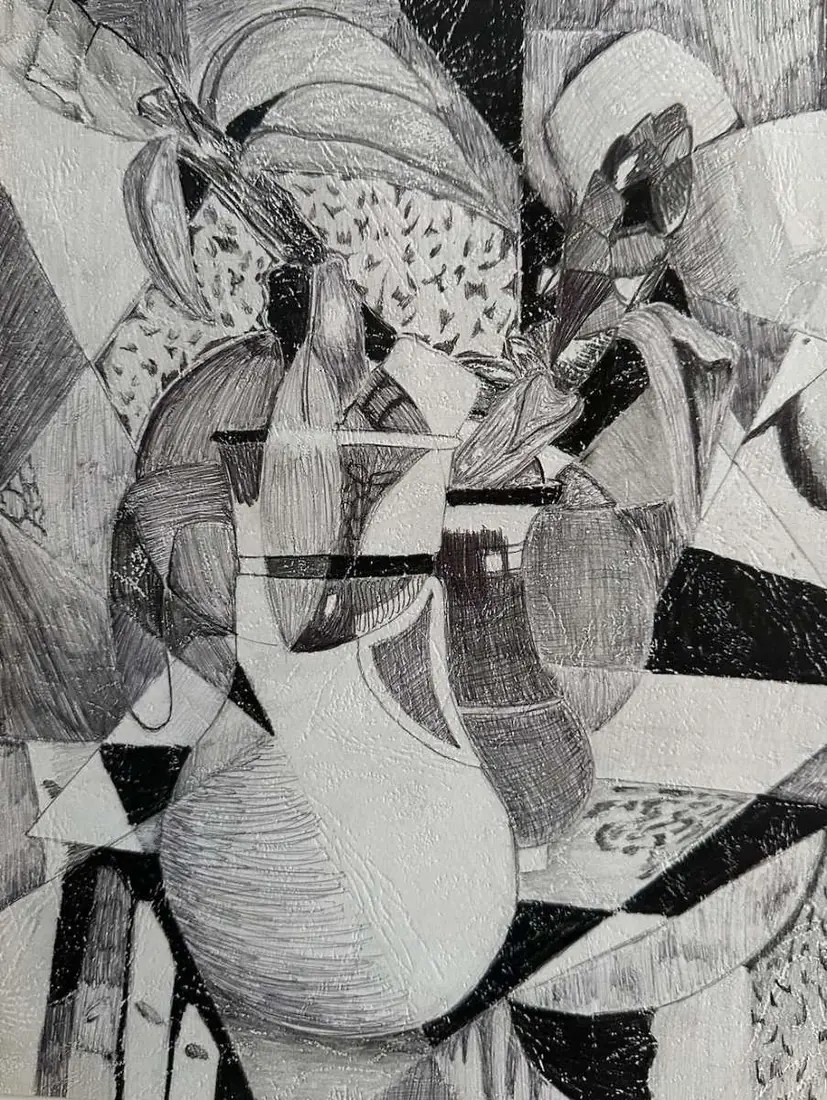 Pen and charcoal study