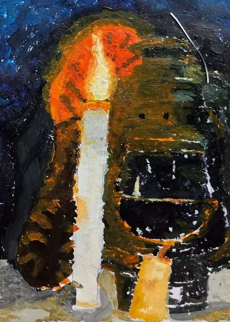 Oil and acrylic study